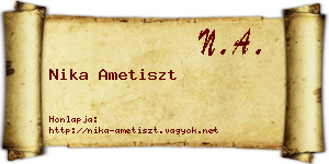Nika Ametiszt névjegykártya
